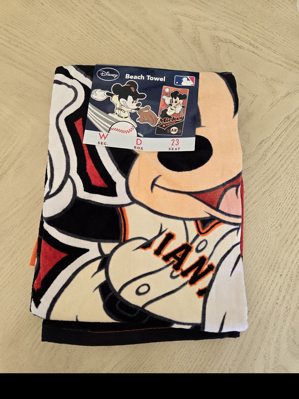 MLB Giants & Disney Mickey Beach Towel